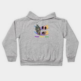 Colorful Mardi Gras Mask Kids Hoodie